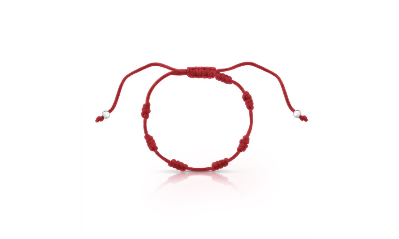 Pulseira 7 nós Fio de Seda Prata 925