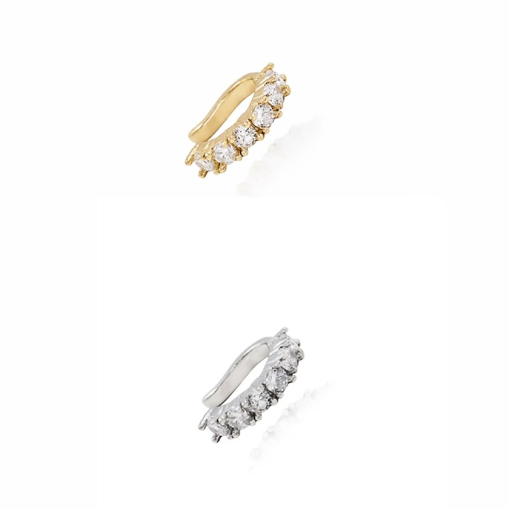 Piercing Fake Cravejado Banho de Ouro 18k ou Ródio Branco. Piercing Fake Cravejado Banho de Ouro 18k ou Ródio Branco.