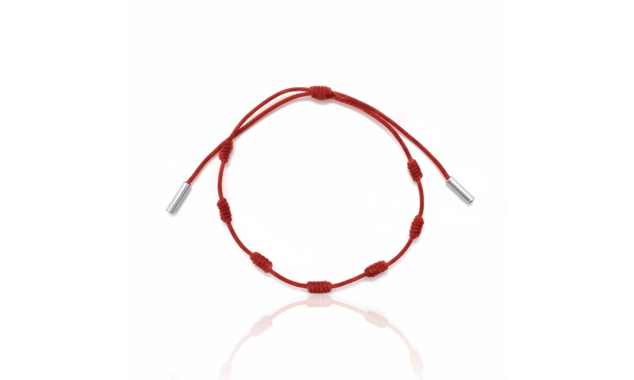 Pulseira Vermelha 7 NósPrata 925.