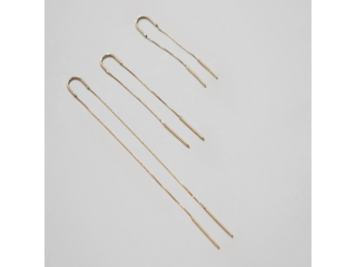 Brinco Fio Shine Banho de Ouro 18k