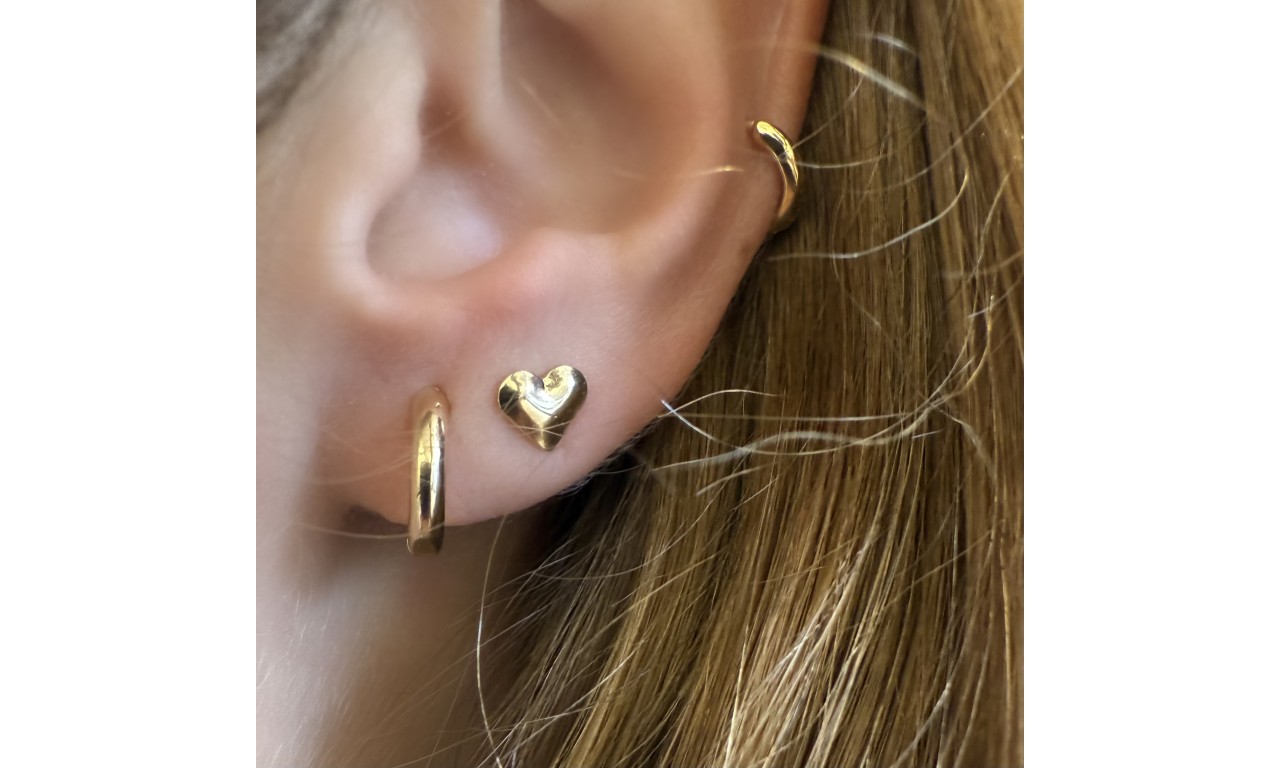 Brinco Kit 3 Pares Corações 3 Banhos.