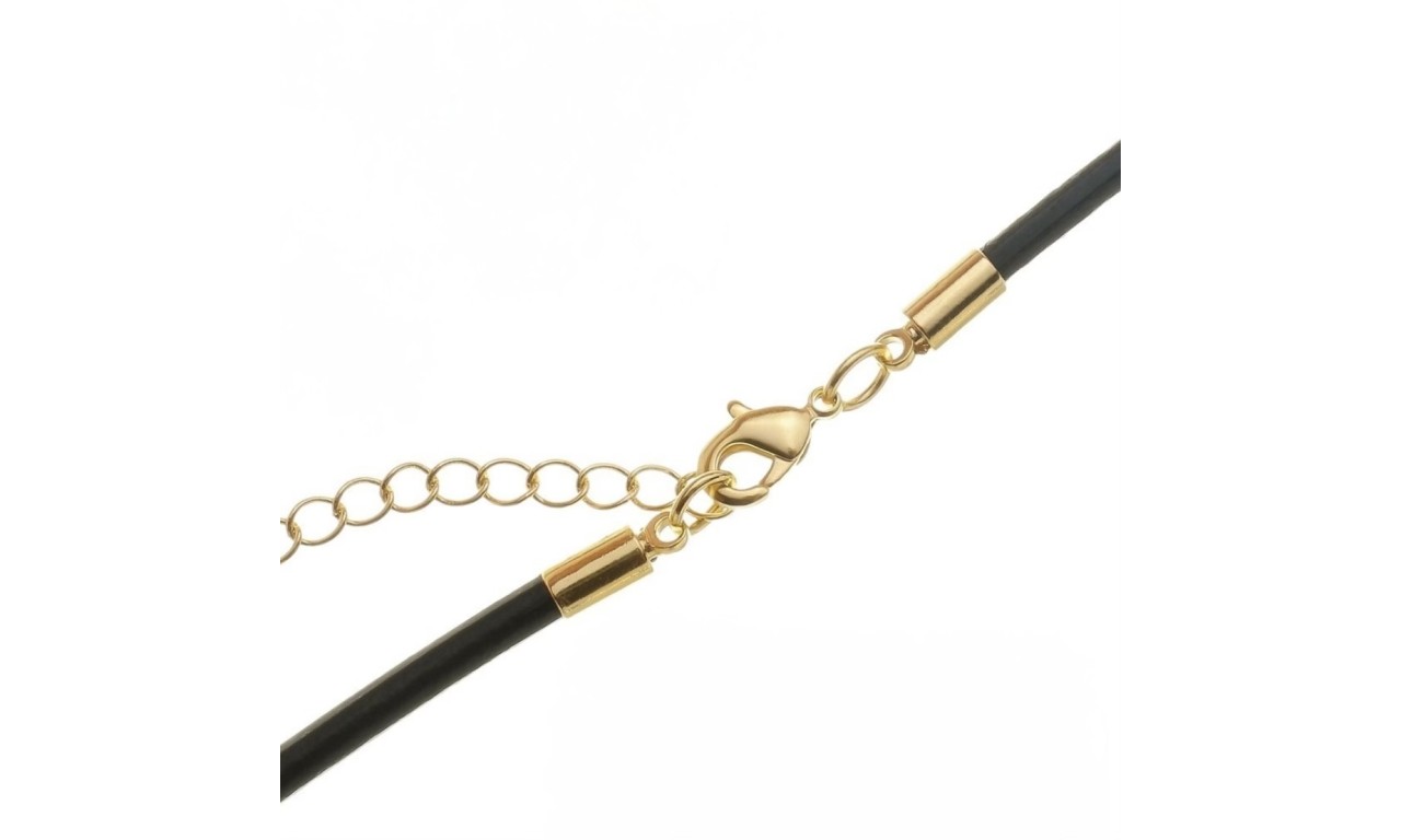 Colar Couro 4mm Banho de Ouro 18k ou Ródio Branco,
