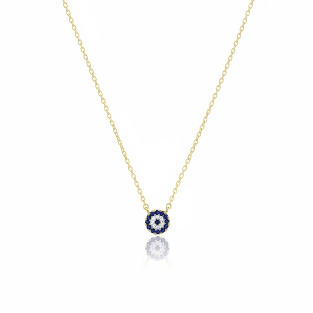 Colar Olho Grego Básico Banho de Ouro 18k ou Ródio Branco, Colar Olho Grego Básico Banho de Ouro 18k ou Ródio Branco,