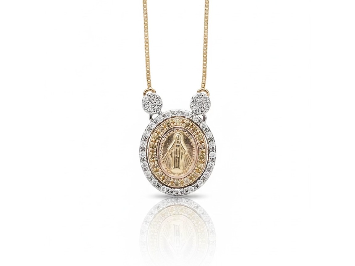 Colar Medalha Nossa Senhora das Graças Luxo.