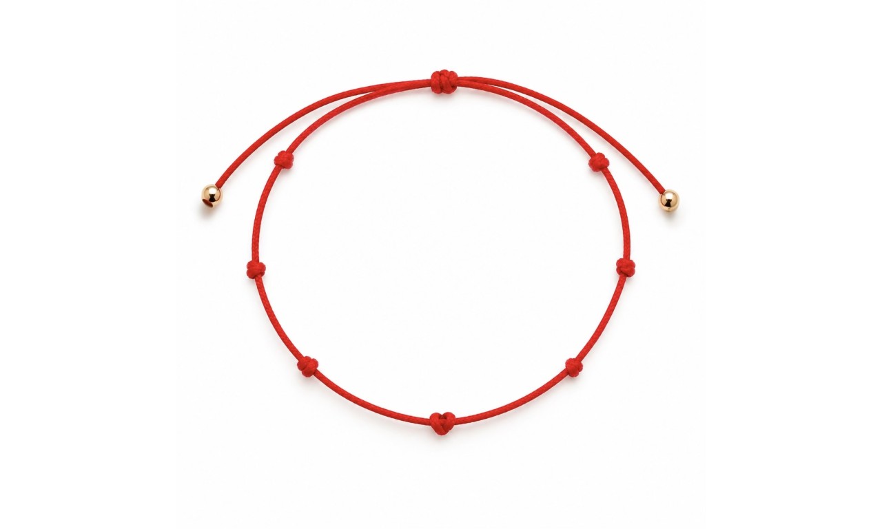 Pulseira 7 Nós Bolinhas em Ouro 18k.