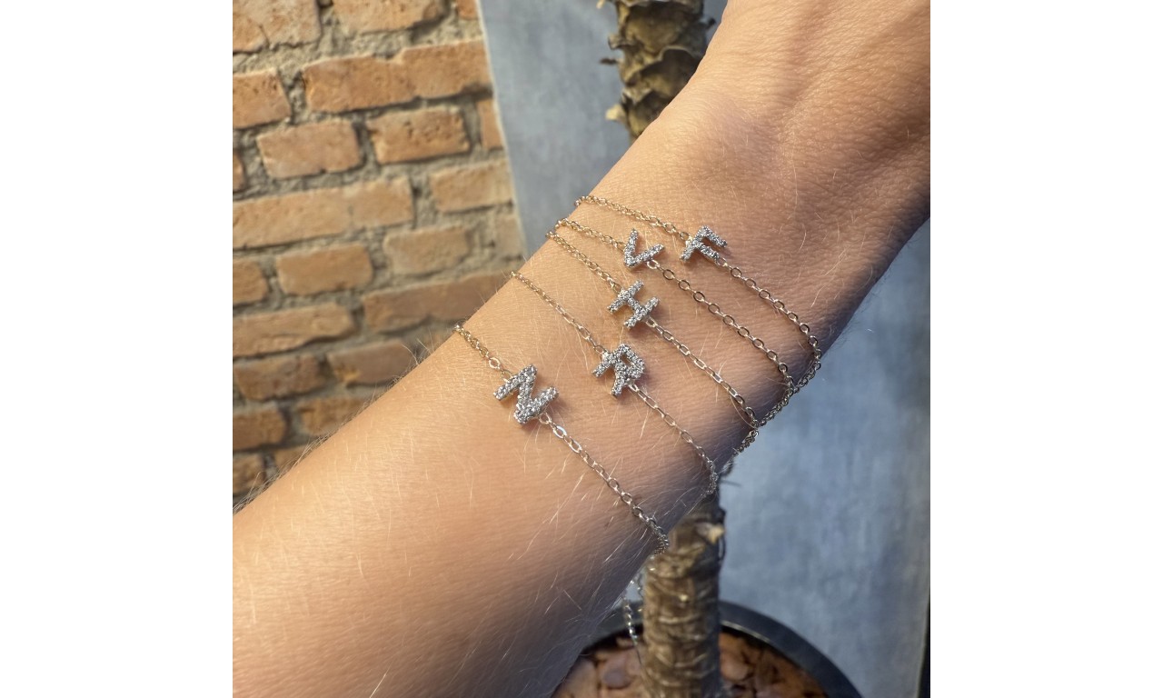 Pulseira Inicial Elos Micro Cravação Duplo Banho. Pulseira Inicial Elos Micro Cravação Duplo Banho.