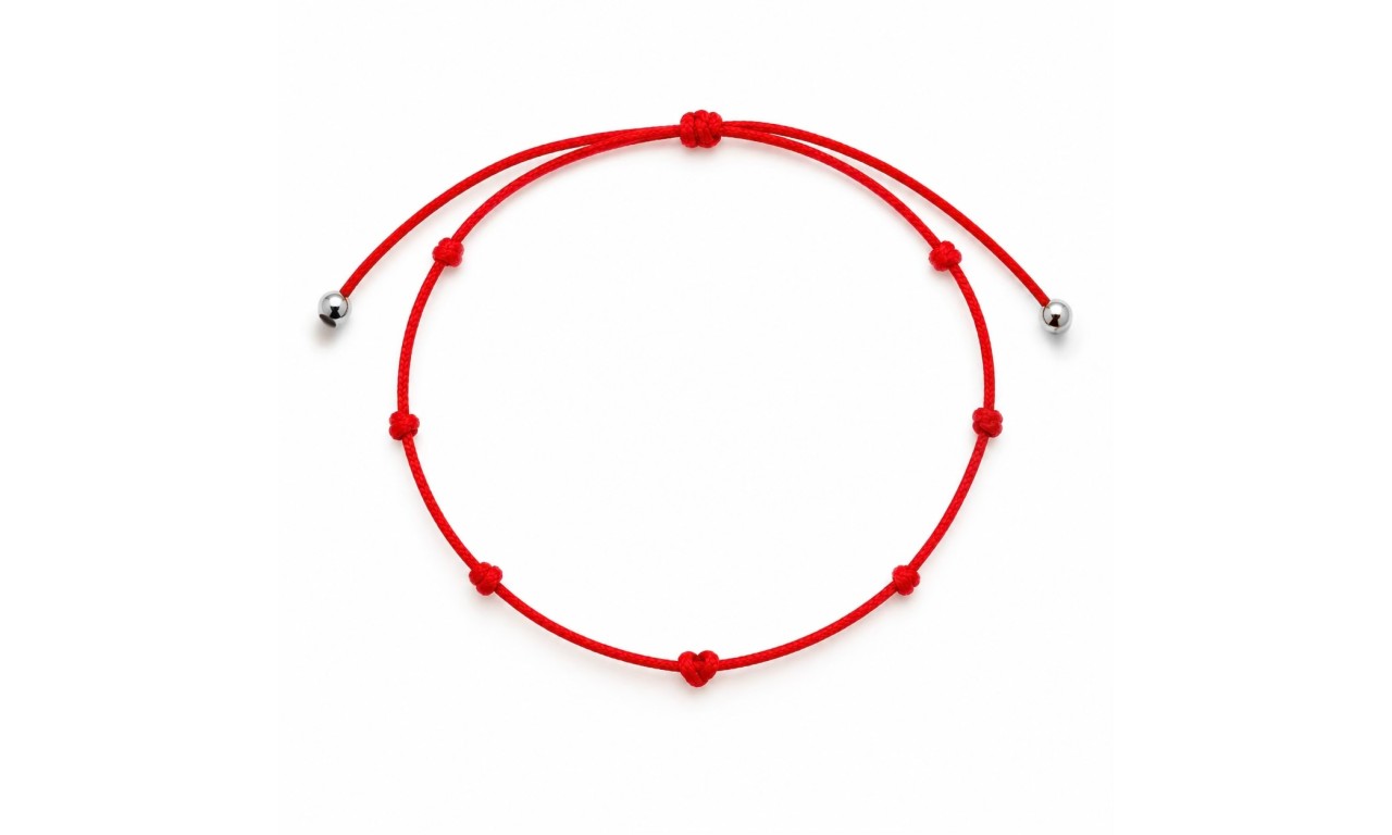 Pulseira 7 Nós Bolinhas em Prata 925z
