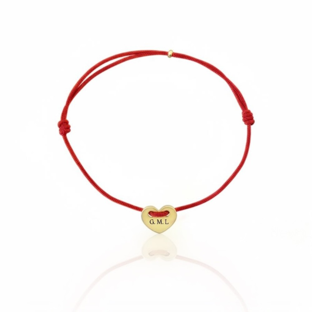 Pulseira Plaquinha Personalizada Vermelha Banho de Ouro 18k Pulseira Plaquinha Personalizada Vermelha Banho de Ouro 18k