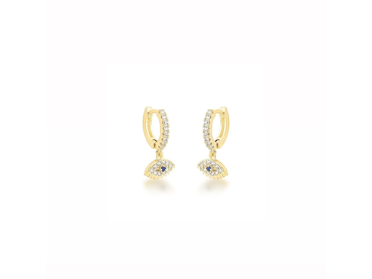 Brinco Argola Olho Grego Banho de Ouro 18k