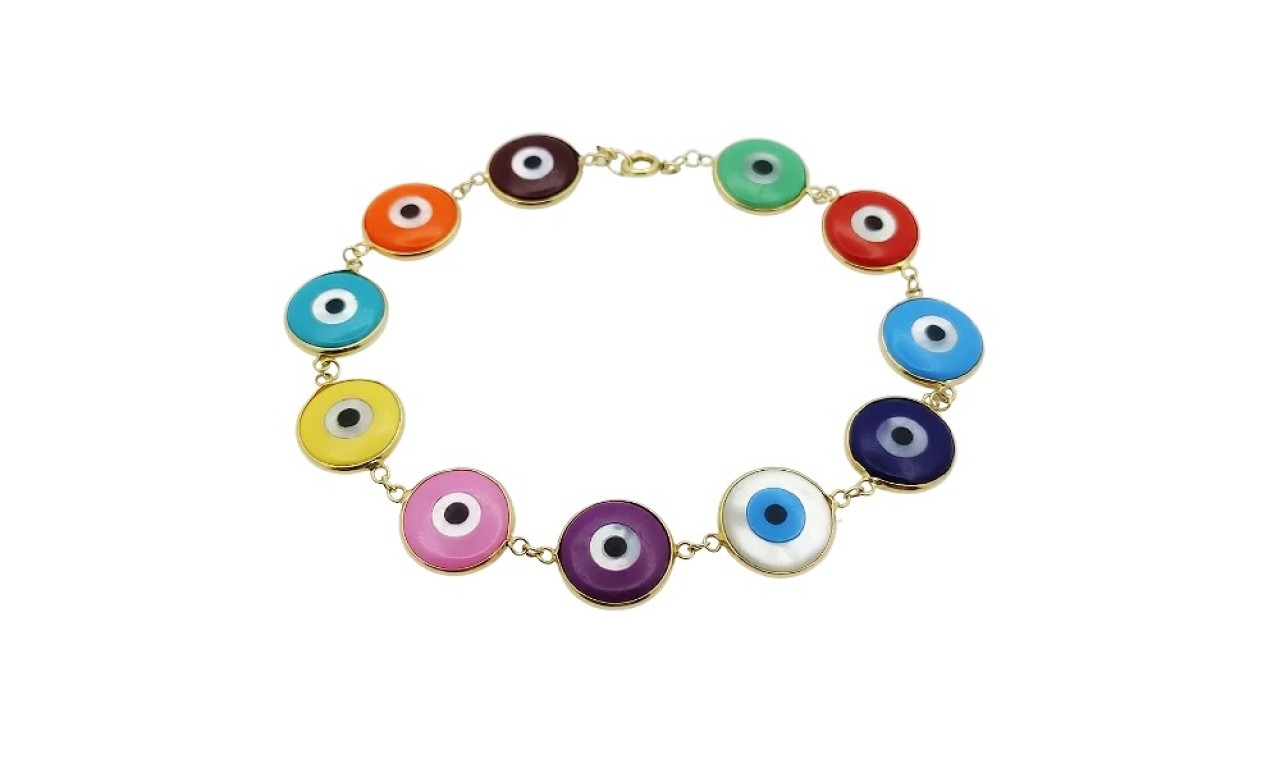 Pulseira Olho Grego Luxo Prata 925.