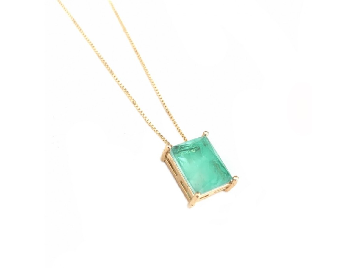 Colar Esmeralda Fusion Banho de Ouro 18k.