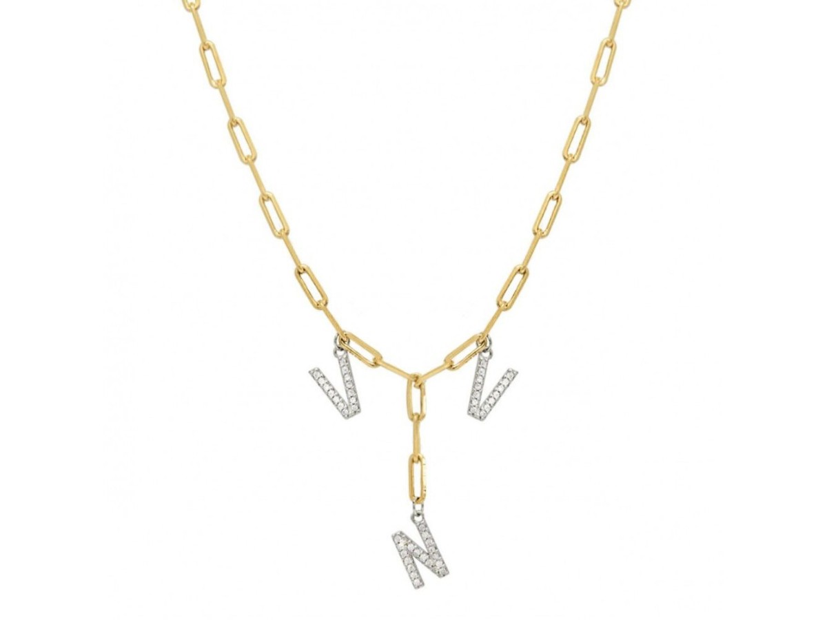 Colar Gravatinha Personalizada Banho de Ouro 18k.