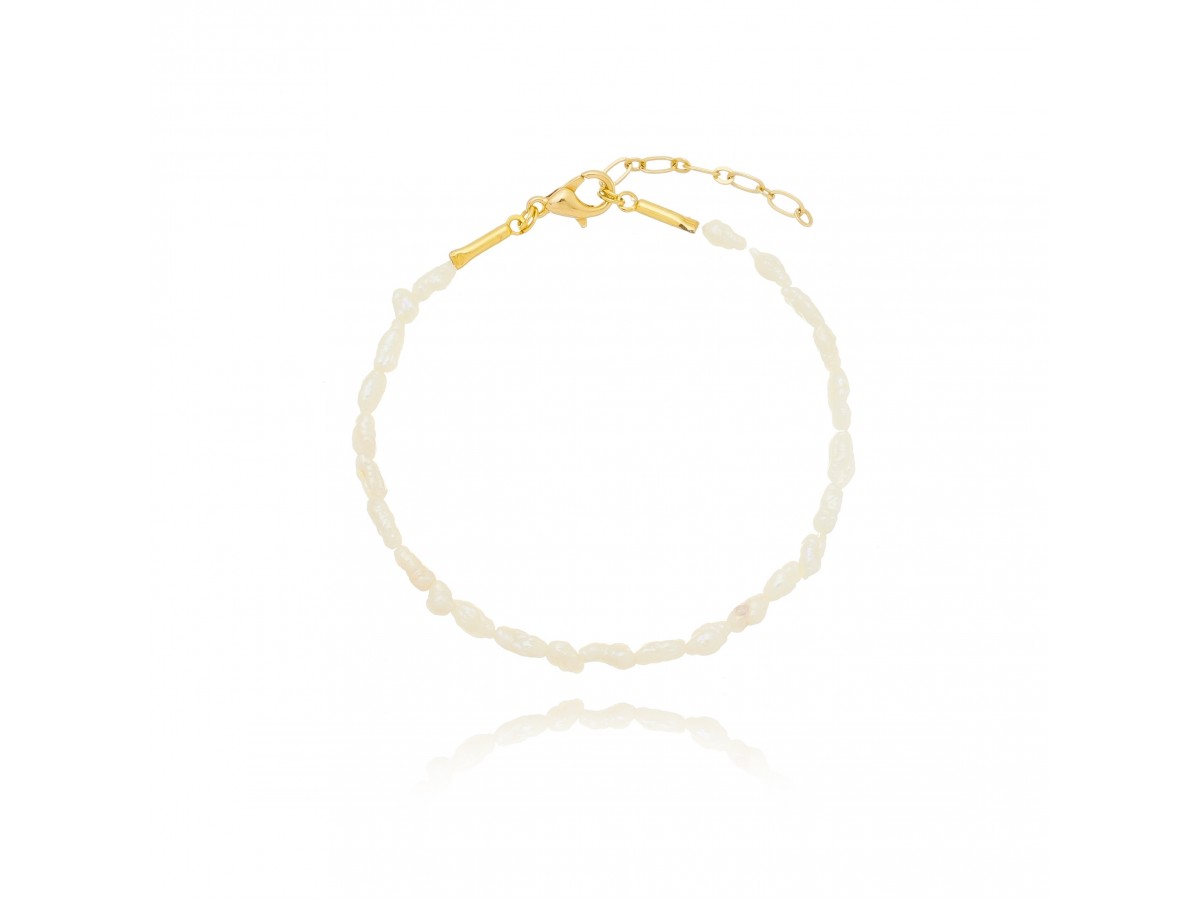 Pulseira Mini Perola Barroca Natural