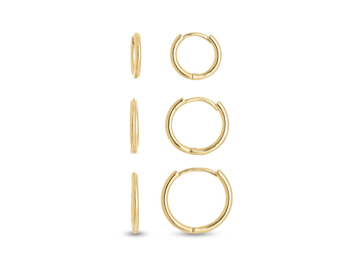 Brinco Kit Argolas Básicas Banho de Ouro 18k.