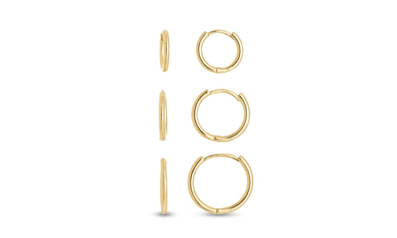 Brinco Kit Argolas Básicas Banho de Ouro 18k.