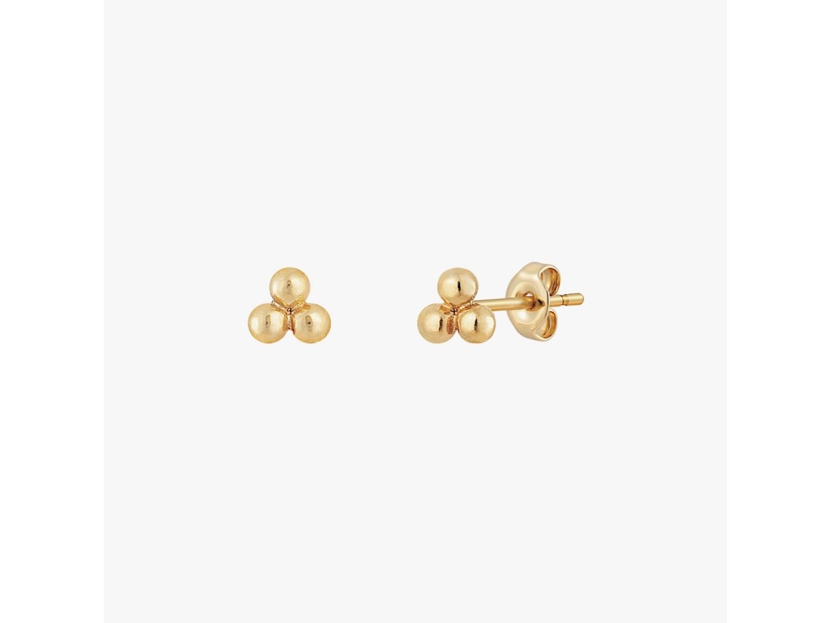 Brinco Bolinhas Banho de Ouro 18k.