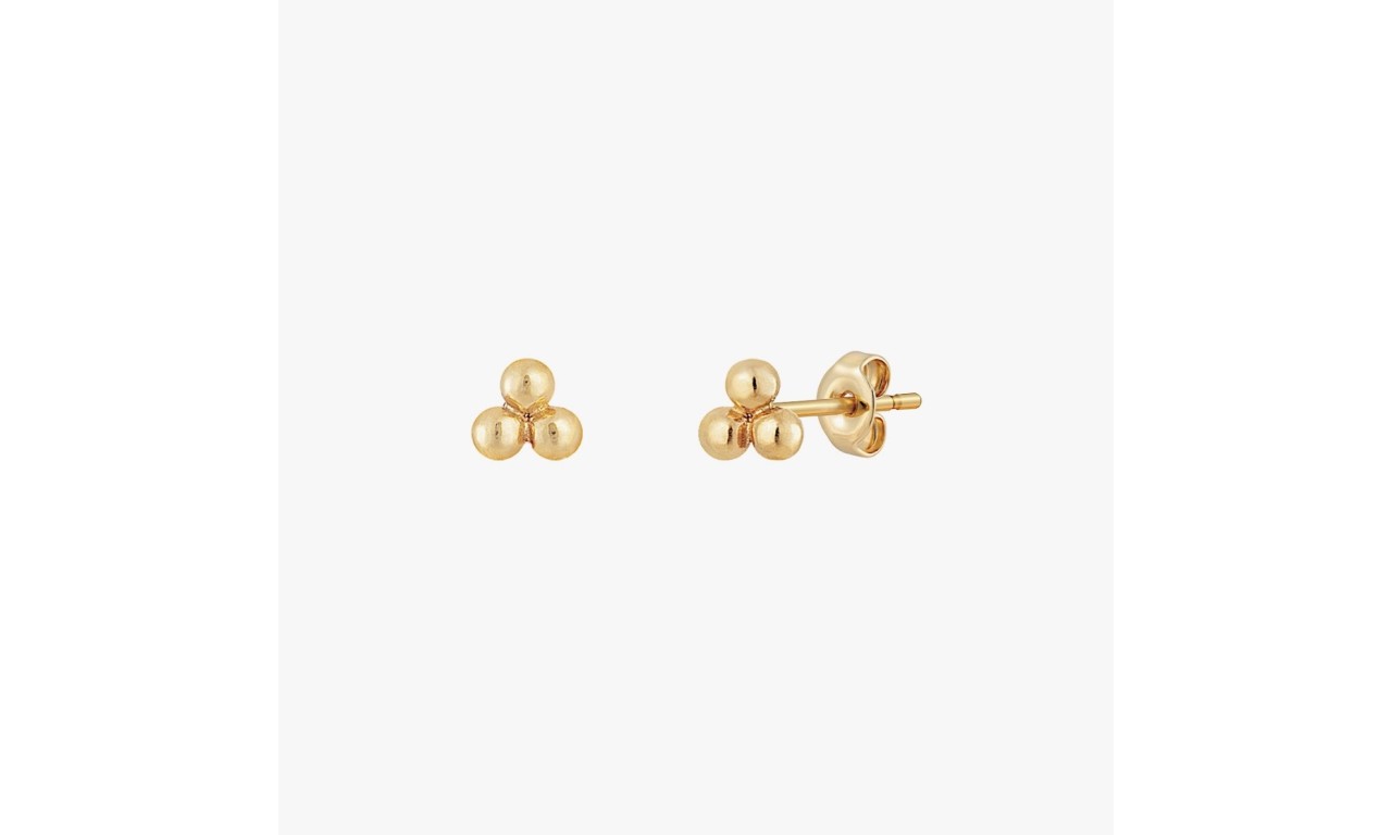 Brinco Bolinhas Banho de Ouro 18k.