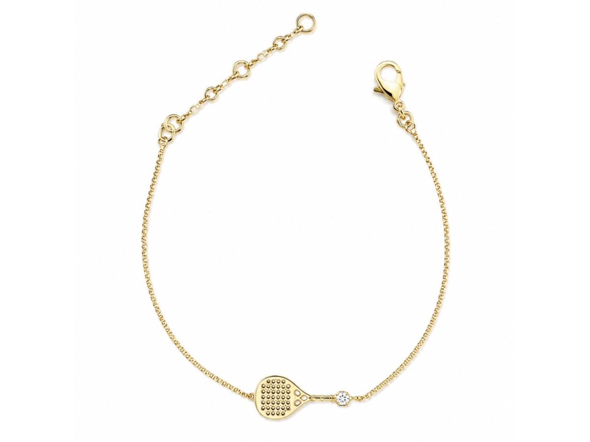 Pulseira Raquete Banho de Ouro 18k.