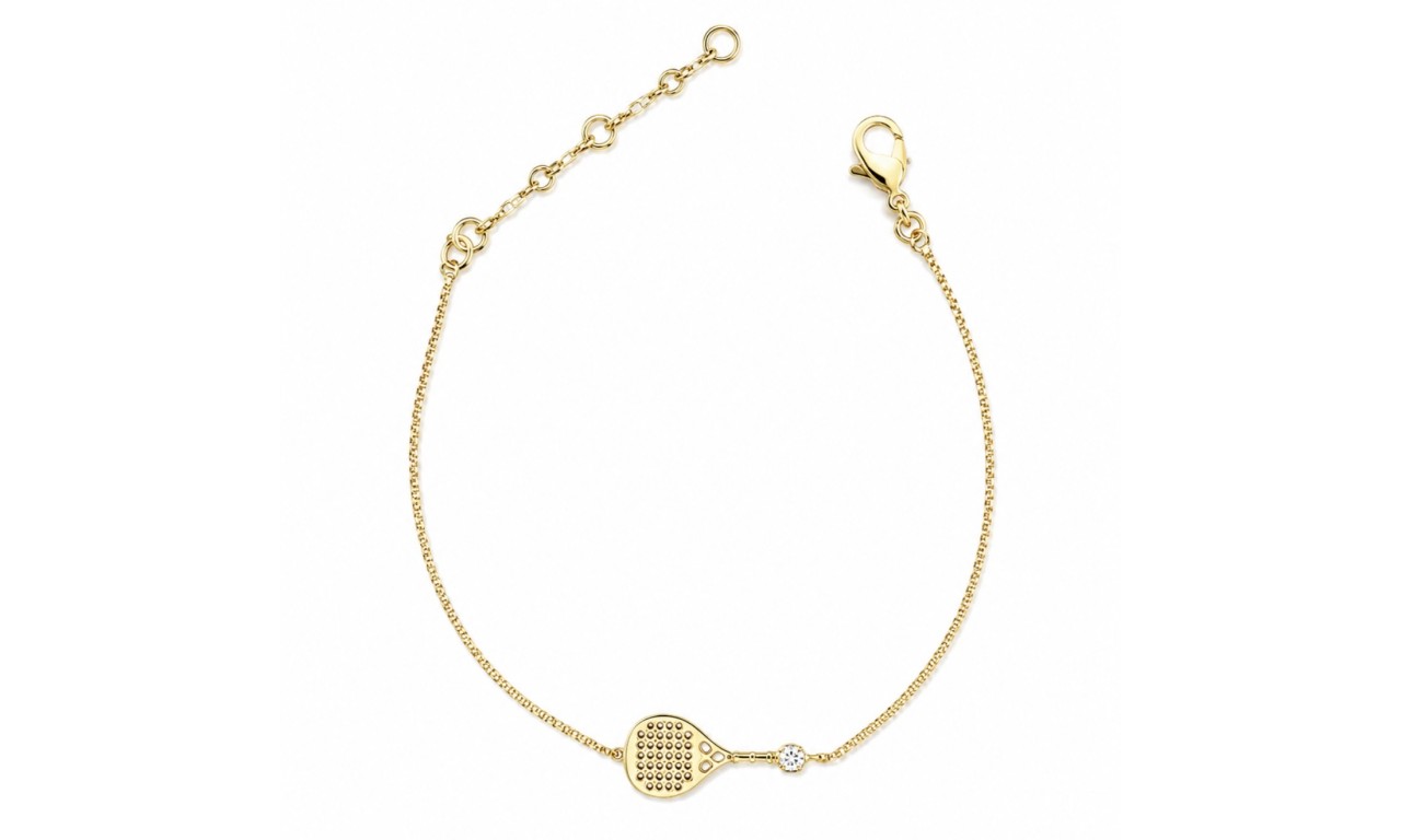 Pulseira Raquete Banho de Ouro 18k.