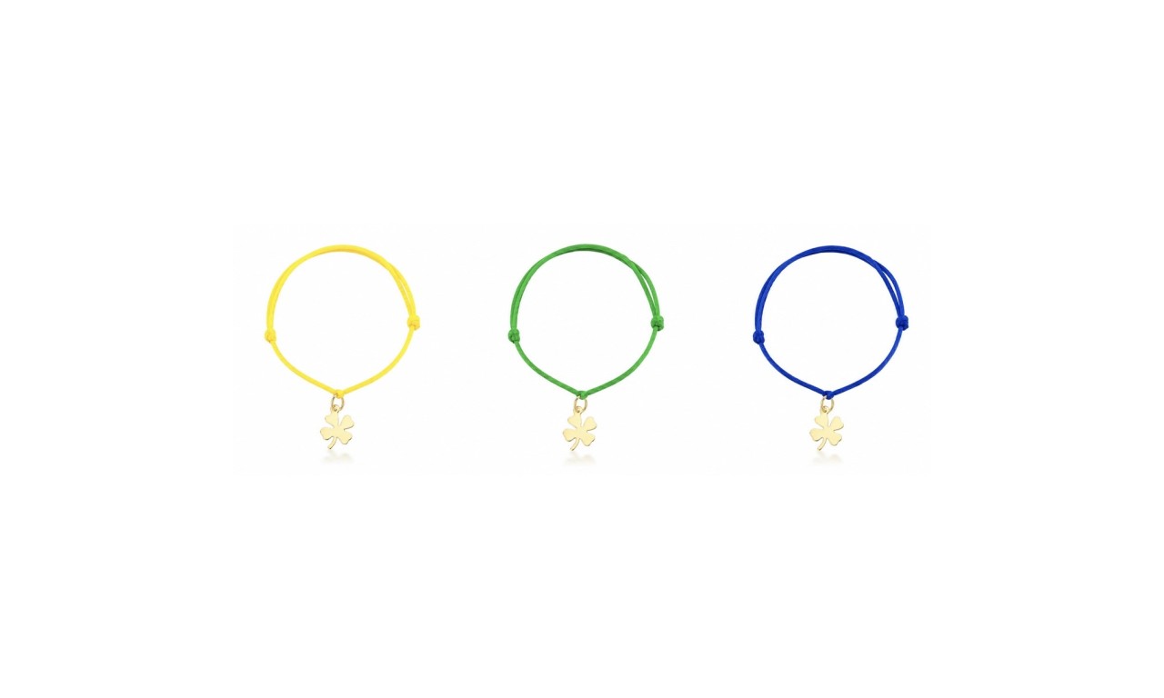 Pulseira Brasil Trevo kit 3 peças Banho de Ouro 18k. Pulseira Brasil Trevo kit 3 peças Banho de Ouro 18k.