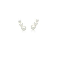 Brinco Ear Cuff Pérolas Banho de Ouro 18k.