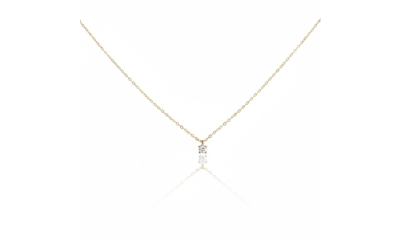 Colar Ponto de Luz Corrente Ultra Fina Banho de Ouro 18K.