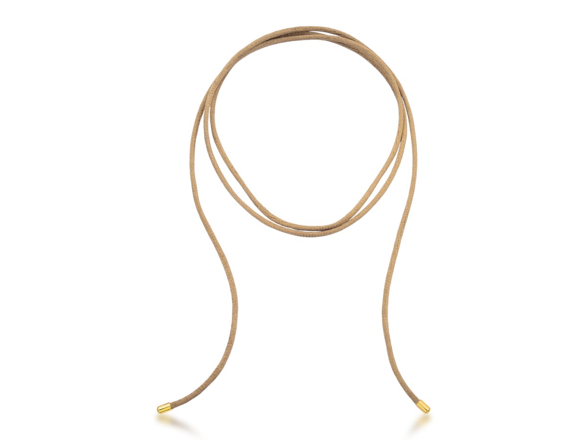 Colar ou Pulseira Fio de Seda Banho de Ouro 18k.