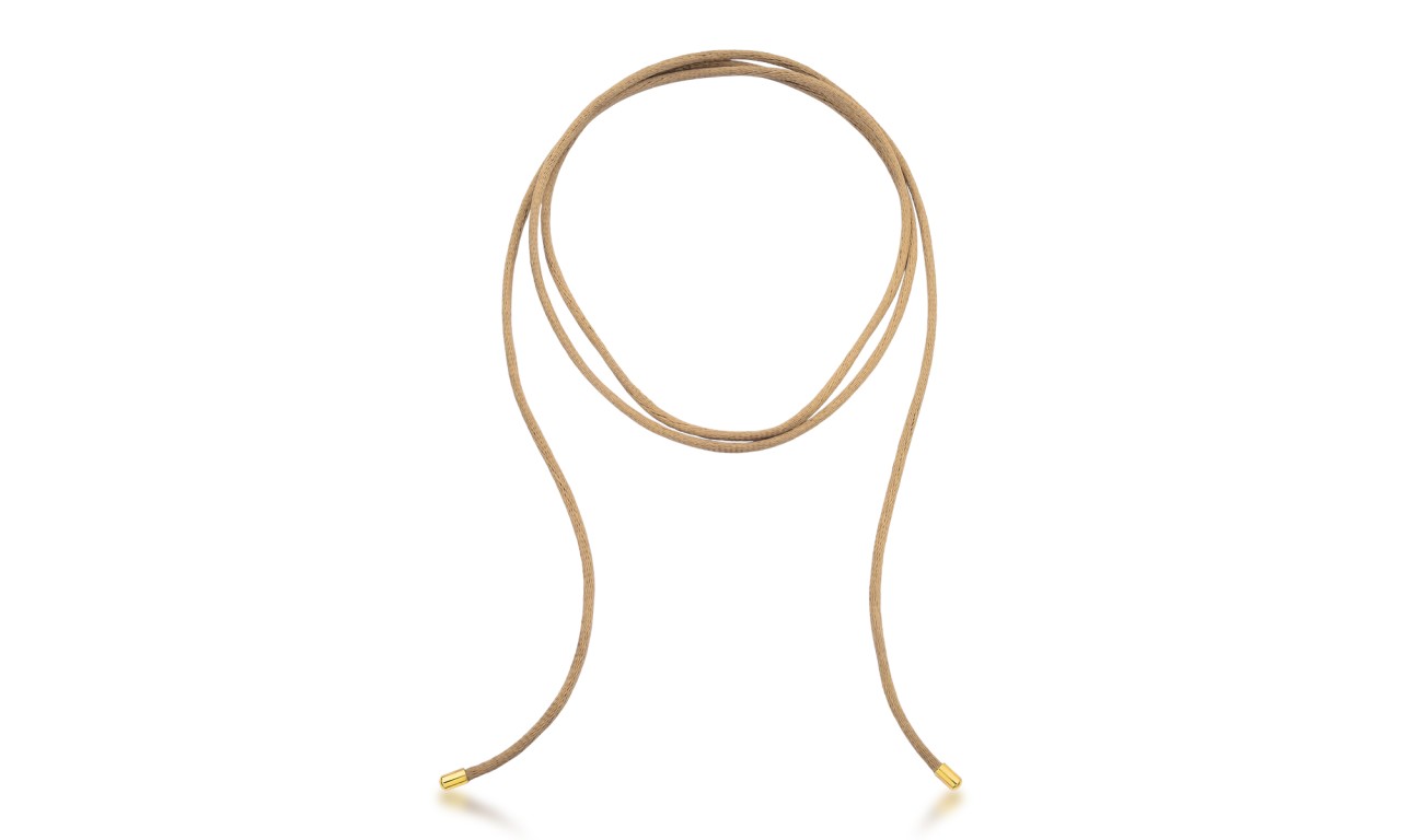 Colar ou Pulseira Fio de Seda Banho de Ouro 18k.