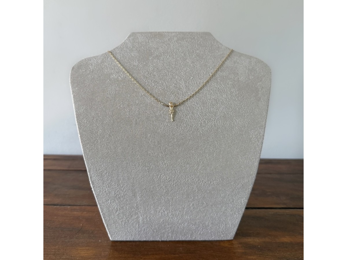 Colar Jesus Cristo Slim Banho de Ouro 18k.