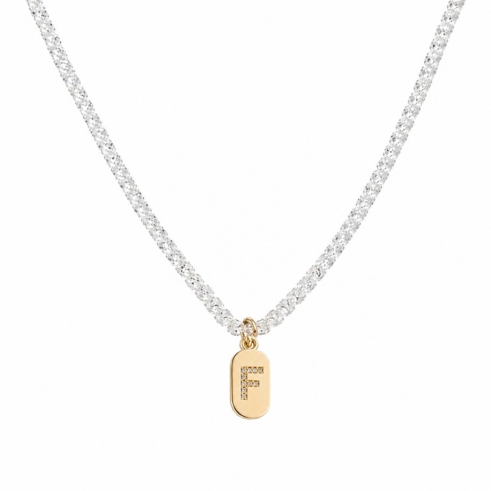 Colar Inicial Plaquinha Riviera Básico Banho de Ouro 18k + Ródio Branco. Colar Inicial Plaquinha Riviera Básico Banho de Ouro 18k + Ródio Branco.