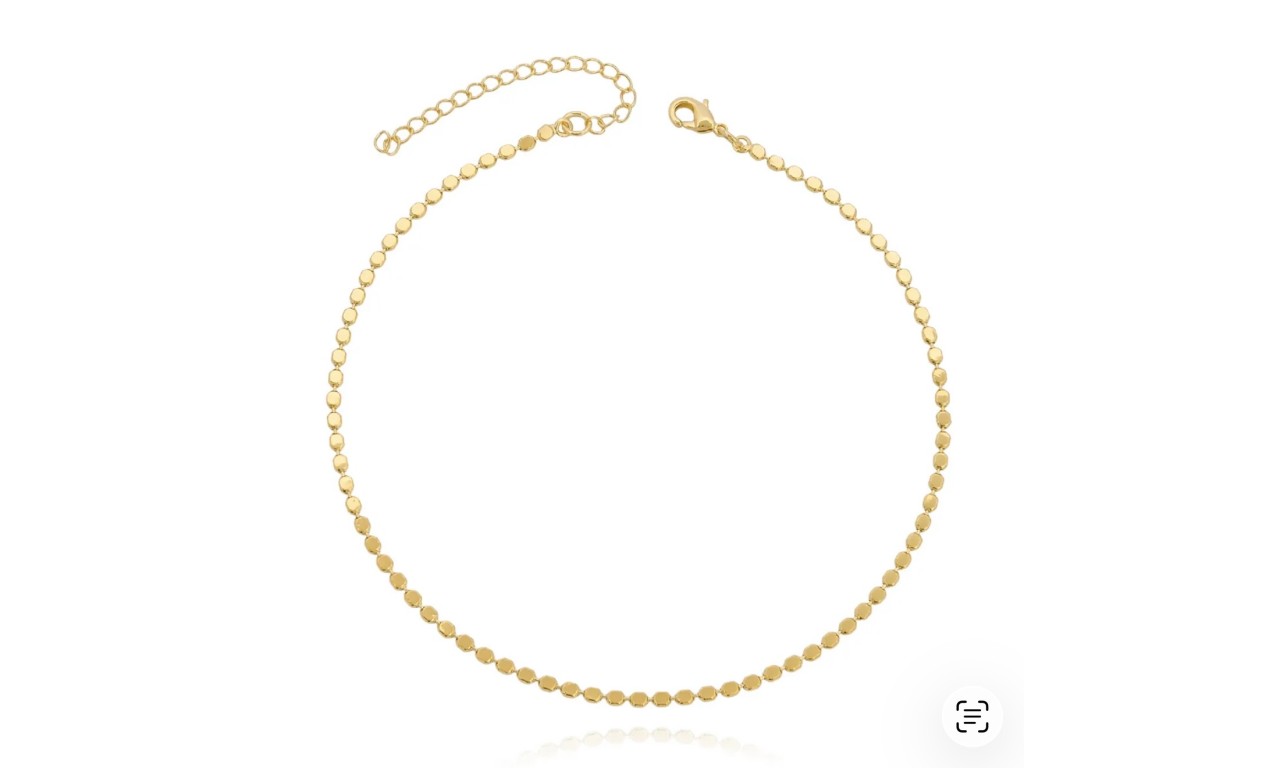 Tornozeleira Chapinha Banho de Ouro 18k.