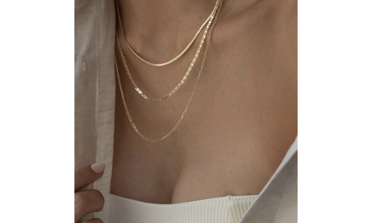 COMPRE O LOOK - Trio de Colares Banho de Ouro 18k.