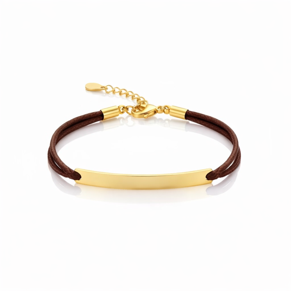Pulseira Plaquinha Personalizada Alongada Banho de Ouro 18k Pulseira Plaquinha Personalizada Alongada Banho de Ouro 18k