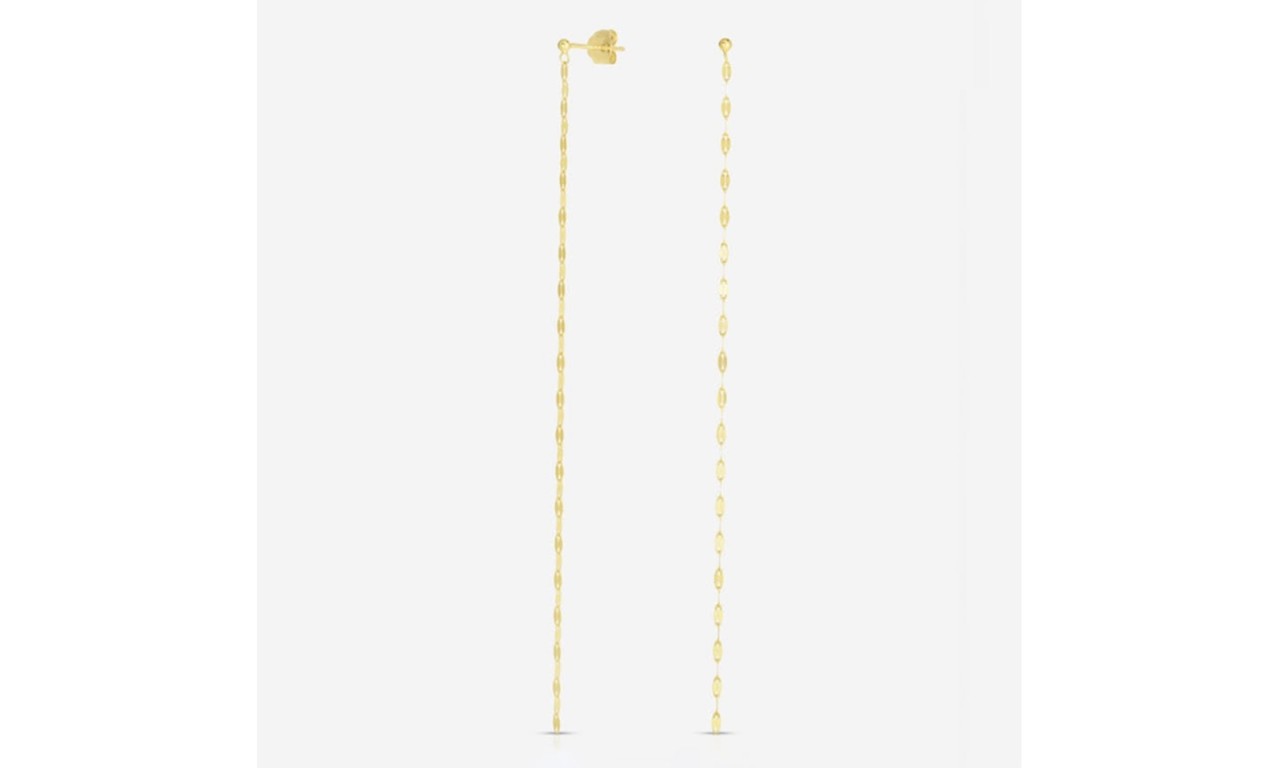 Brinco Fio Shine Banho de Ouro 18k.
