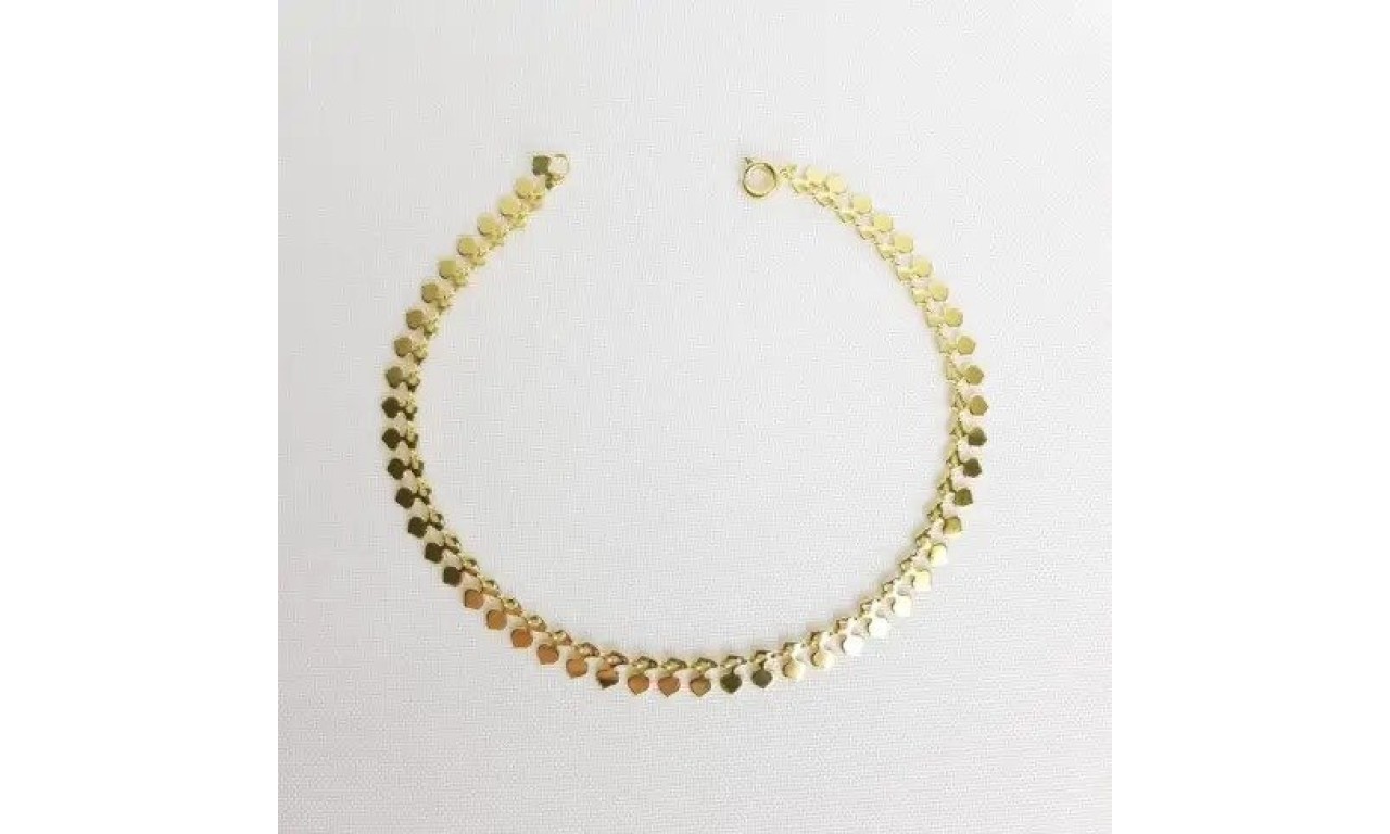 Tornozeleira Ciganinha Banho de Ouro 18k.