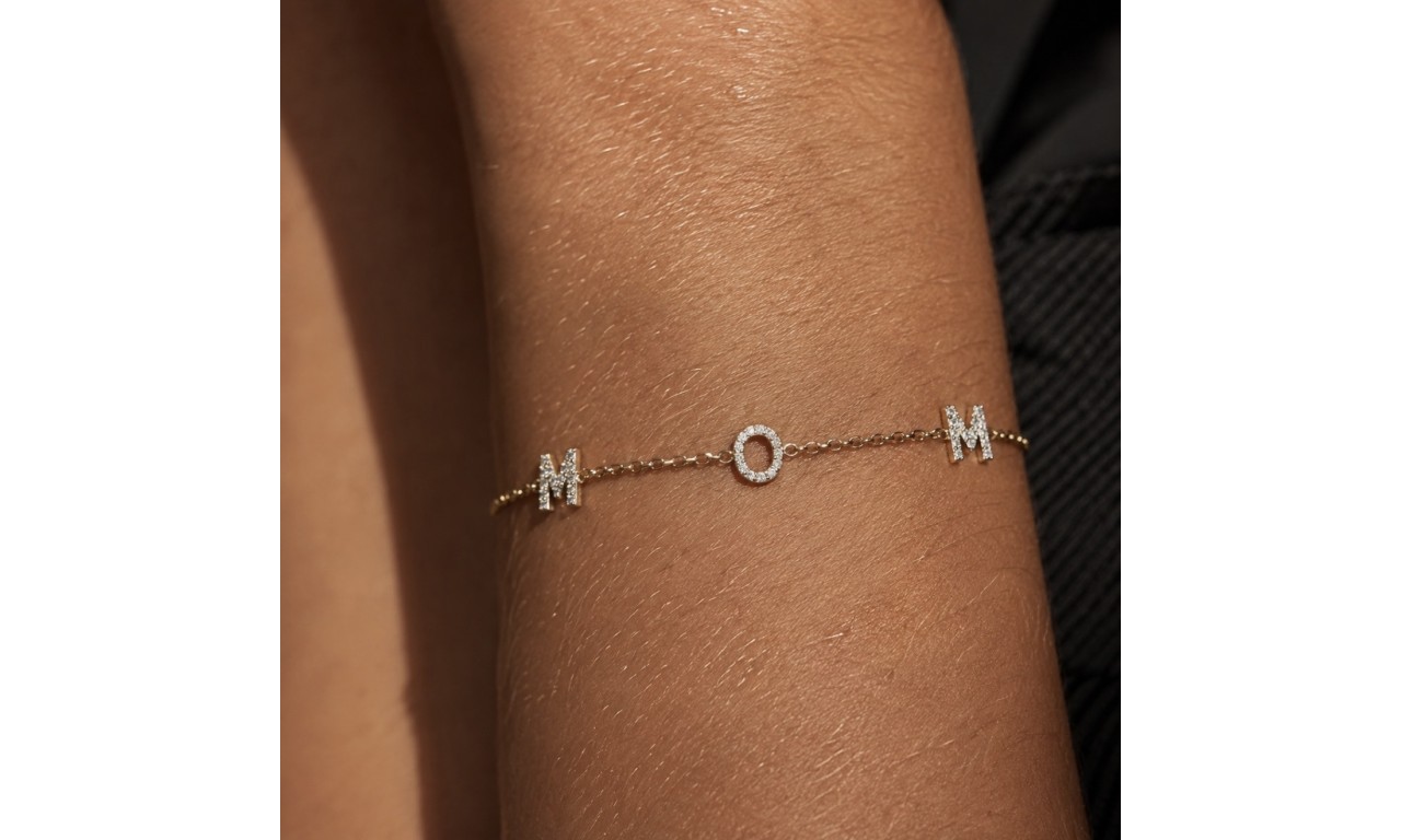 Pulseira Personalizada Micro Cravação Banho de Ouro 18k.