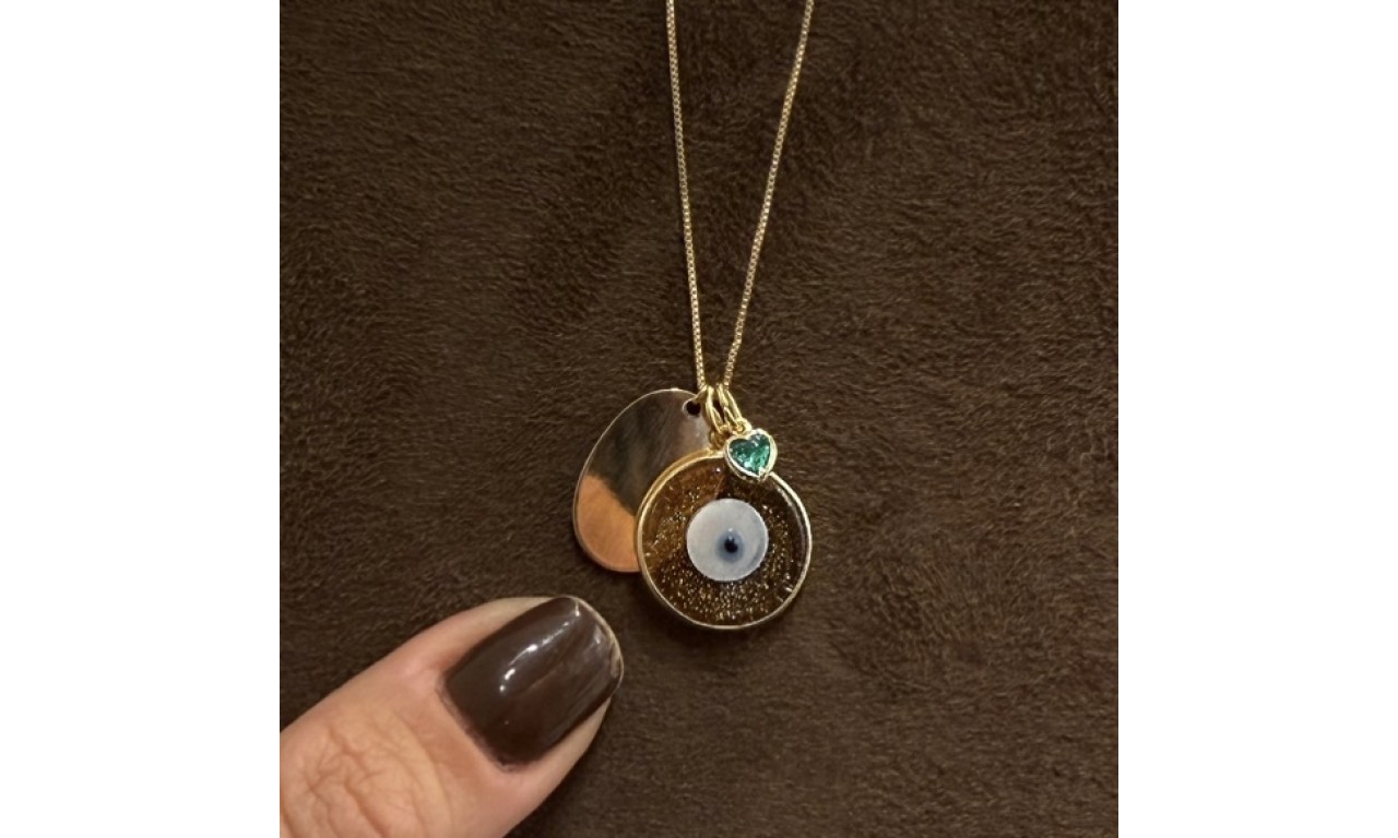 Pingente Plaquinha Oval Personalizada Banho de Ouro 18k.