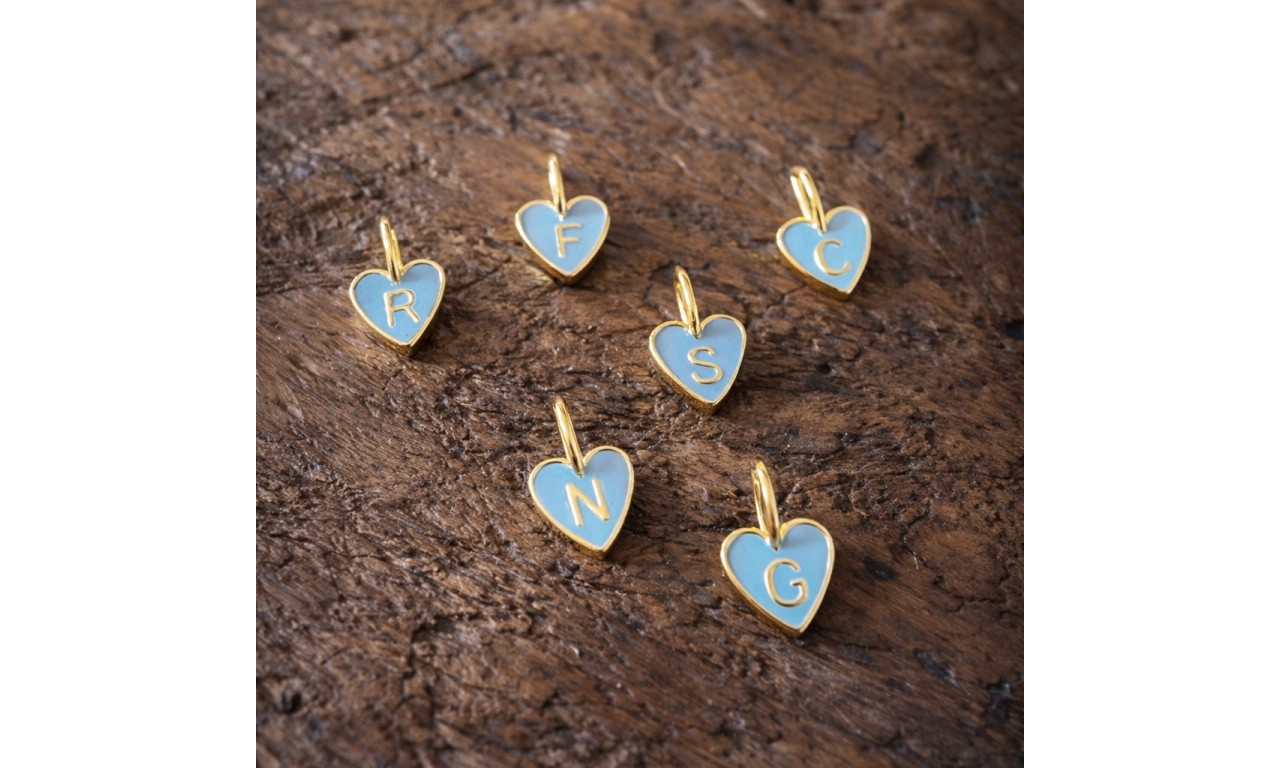 Pingente Inicial Resinado Banho de Ouro 18k