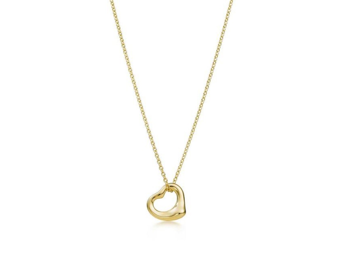 Colar Coração Vazado Banho de Ouro 18k