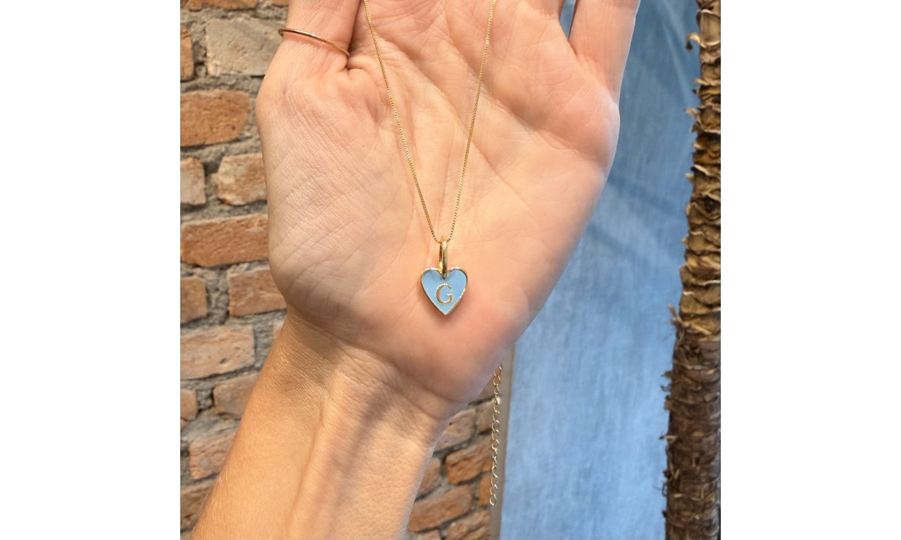 Pingente Inicial Resinado Banho de Ouro 18k