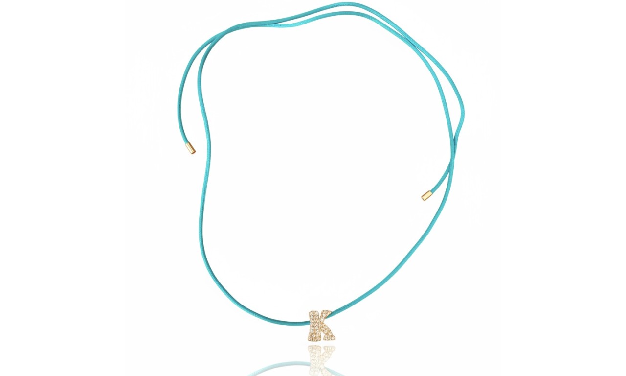 Colar Inicial Cravejada Bubble Banho de Ouro 18k.