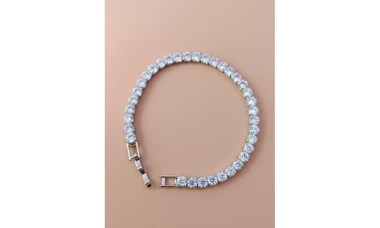 Pulseira Riviera Luxo Ródio Branco.