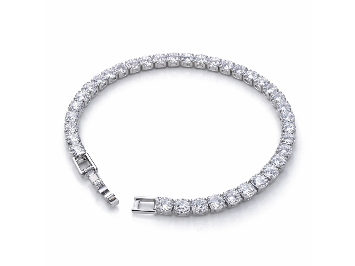 Pulseira Riviera Luxo Ródio Branco.