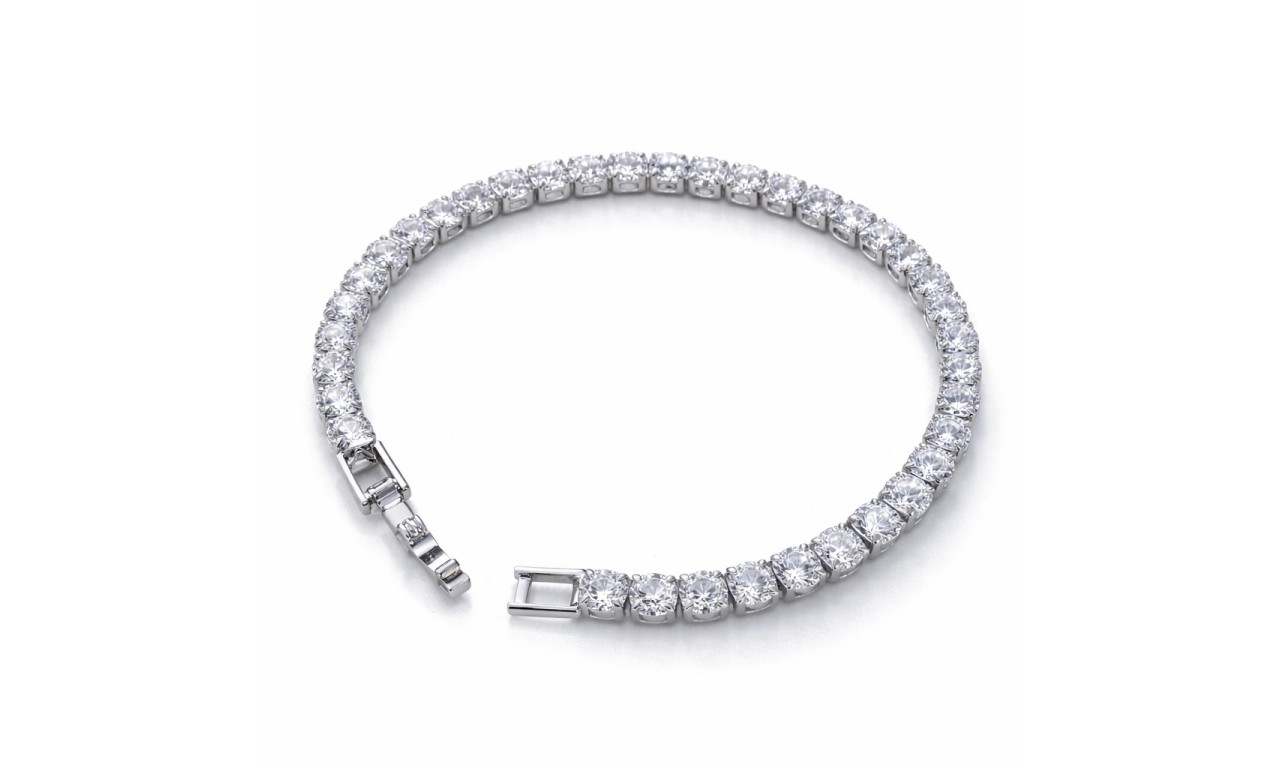 Pulseira Riviera Luxo Ródio Branco.