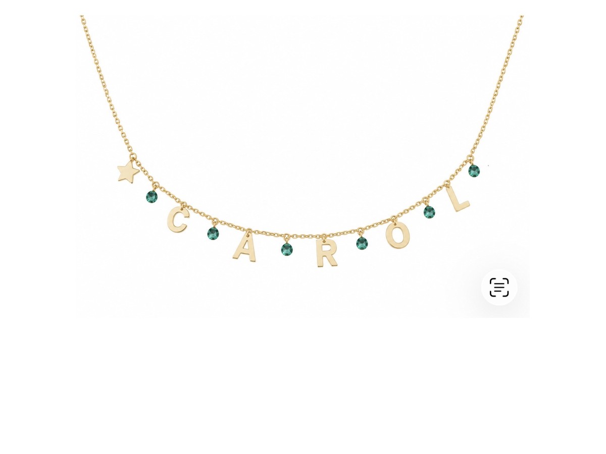 Colar Personalizado Shine Turmalina Banho de Ouro 18k.