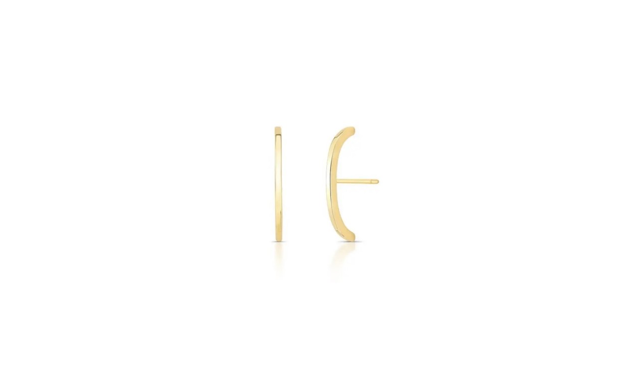 Brinco Ear Hook Fininho Banho de Ouro 18K.
