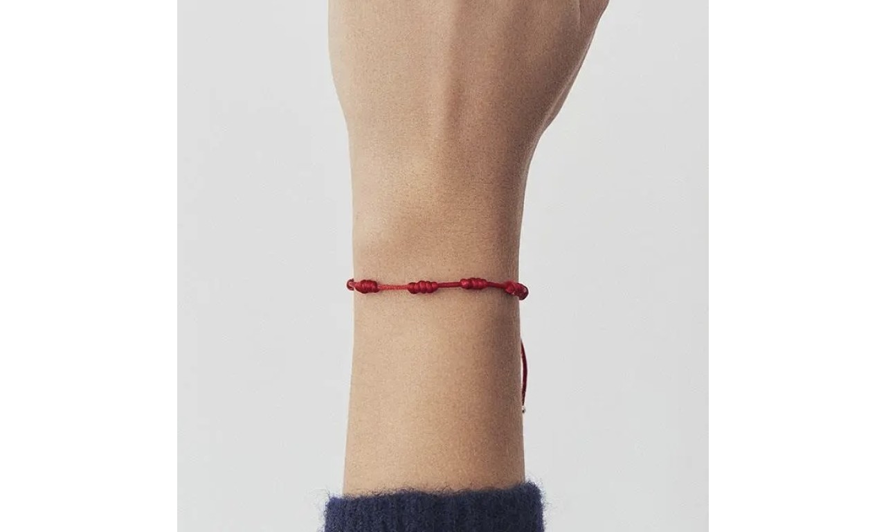 Pulseira 7 nós Fio de Seda Prata 925