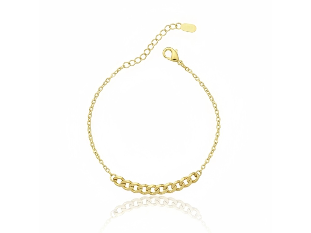 Pulseira Básica Elos Grumet Banho de Ouro18k.