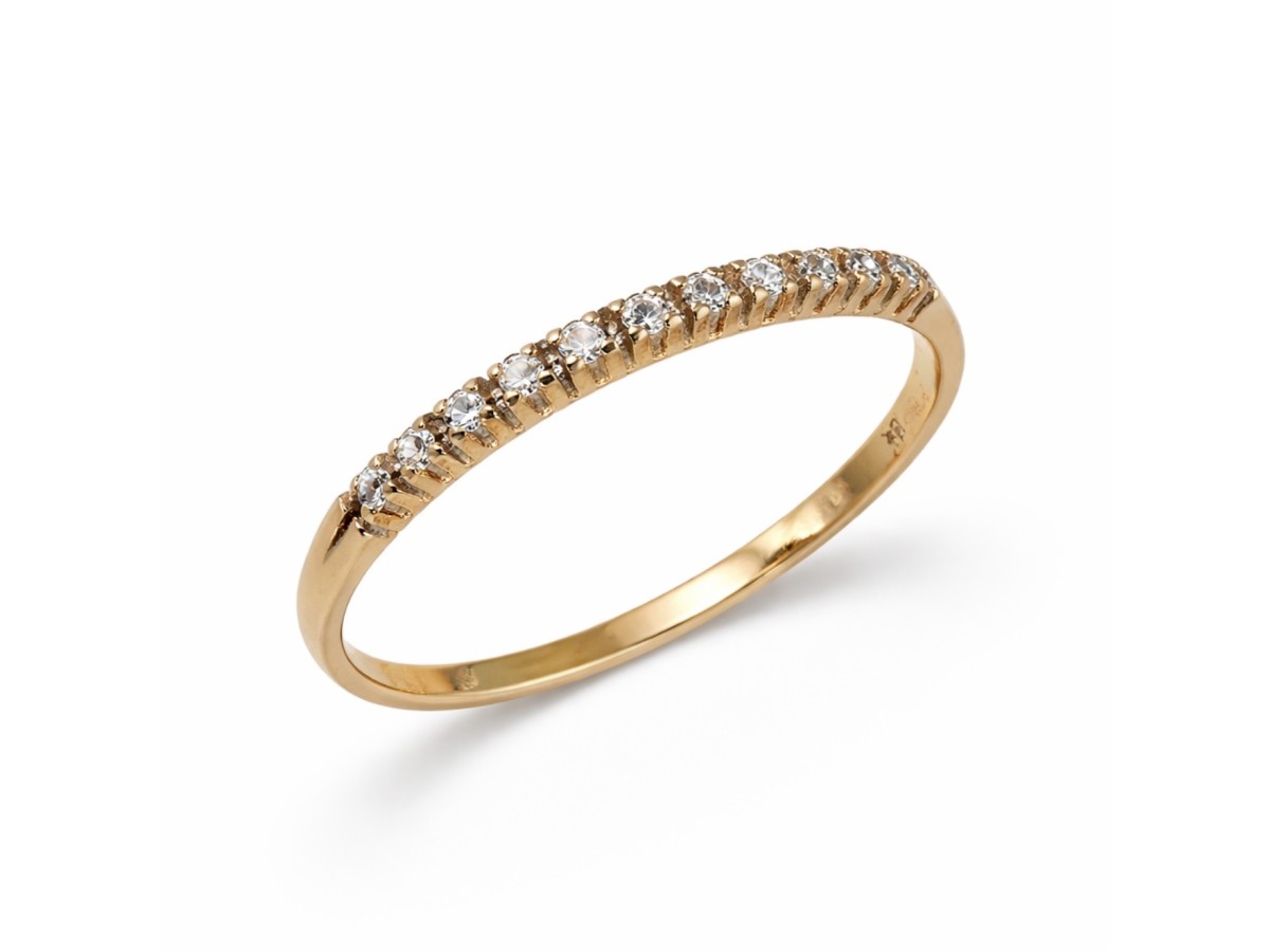 Anel Brilhantes Slim Ouro 18k.
