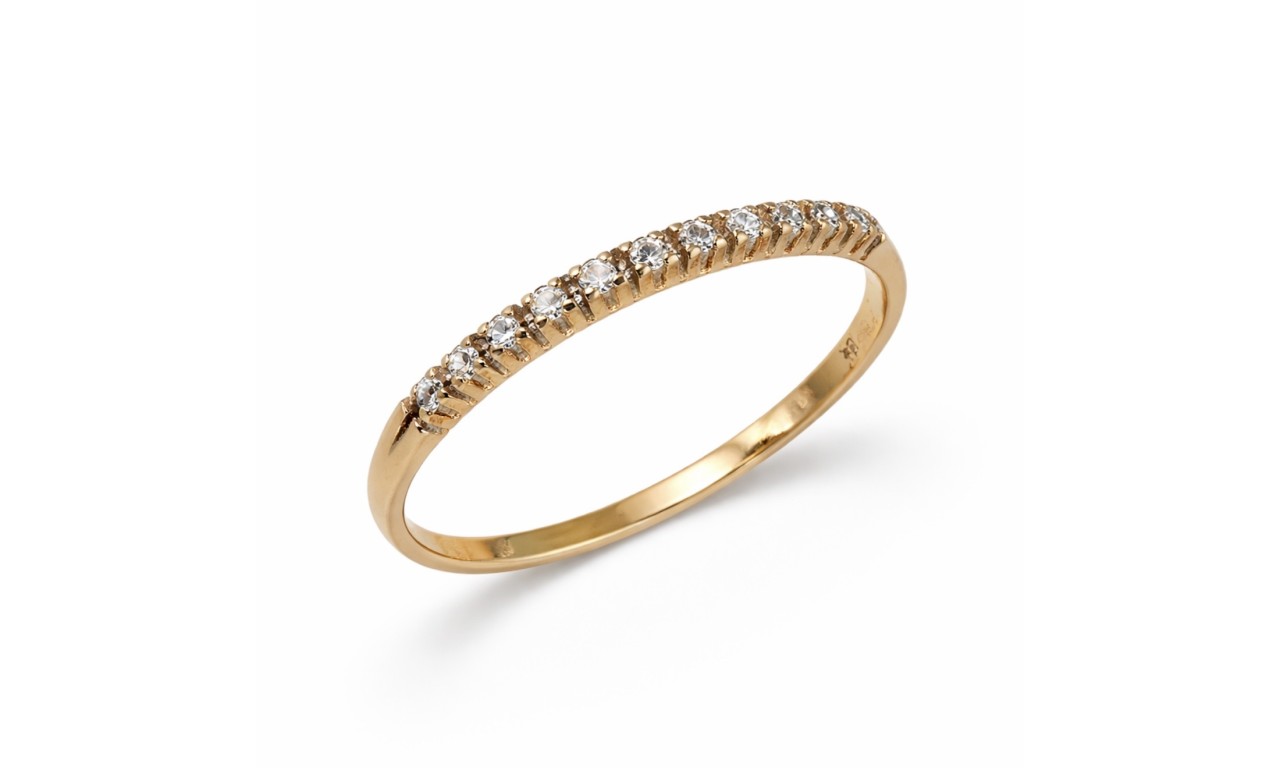 Anel Brilhantes Slim Ouro 18k.